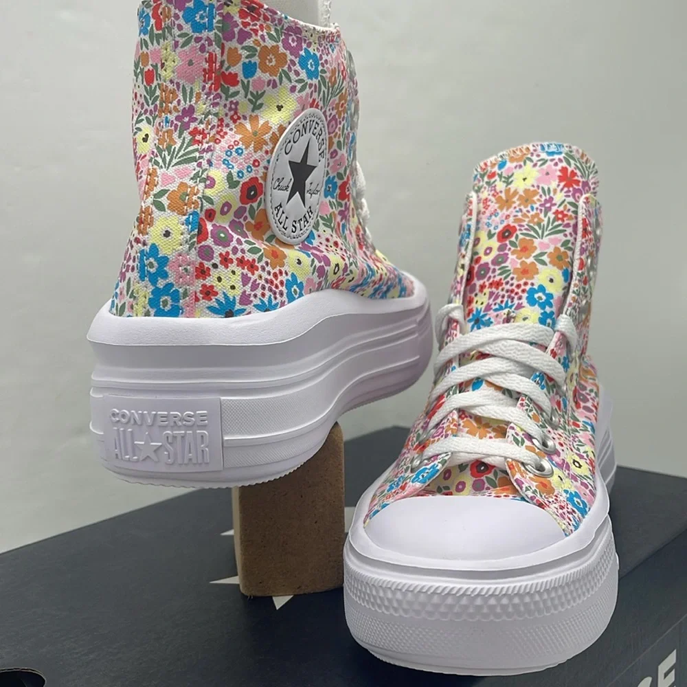 Converse WMNS Platform Sneakers A14968C CTAS MOVE HI WHITE/CACTUS BUD